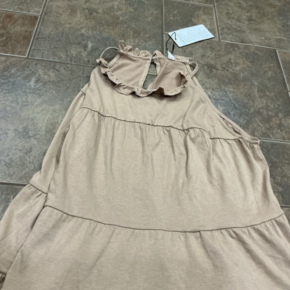 🔥3/$42 w FREE SHIPPING🔥 Tiered Ruffle Maxi Dress in Tan - Picture 2 of 5